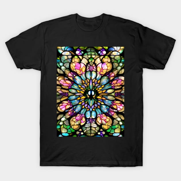 Stained Glass Lotus Flower Mandala T-Shirt by Chance Two Designs